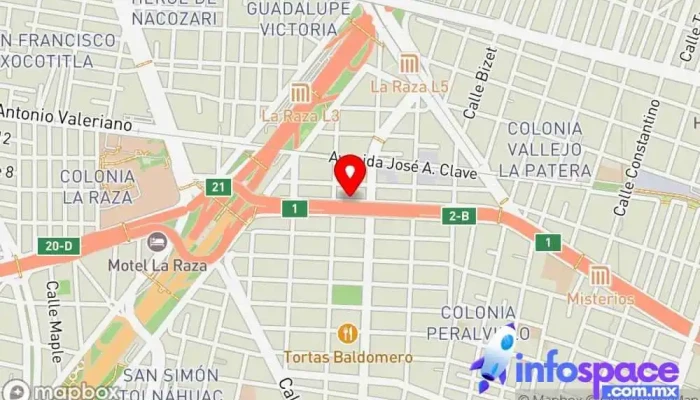 mapa de Terminal autobuses terra guadalajara Servicio de transporte en Gustavo A. Madero, Ciudad de México