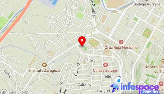 mapa de Terminal Central De Autobuses De Pasajeros Tlaxcala, S.A. De C.V. Estación de autobuses en Tlaxcala de Xicohténcatl