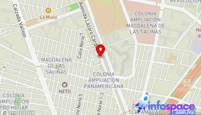 mapa de Terminal Central de Autobuses del Norte  en Gustavo A. Madero, Ciudad de México