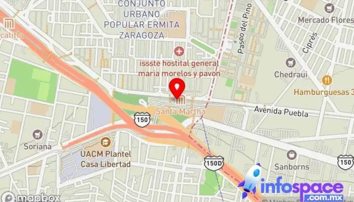 mapa de Terminal Cetram Metro Santa Martha Estación de autobuses en Ciudad de México