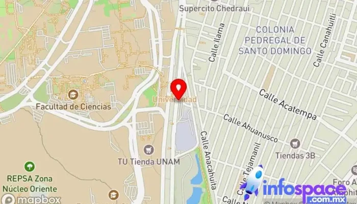 mapa de Terminal Cetram Metro Universidad - Anden B Estación de autobuses en Ciudad de México