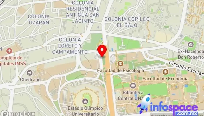 mapa de Terminal Ciudad Universitaria - Estadio CU Trolleybus stop en Ciudad de México