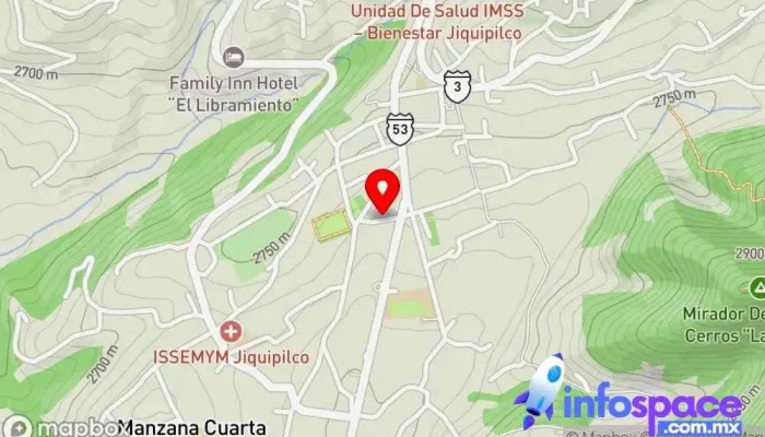 mapa de Terminal de autobús temaoyenses Servicio de transporte en Jiquipilco