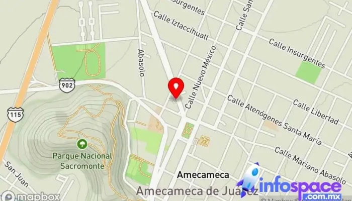 mapa de Terminal de Autobuses Amecameca Empresa de autobuses, Parada para camiones en Amecameca de Juárez