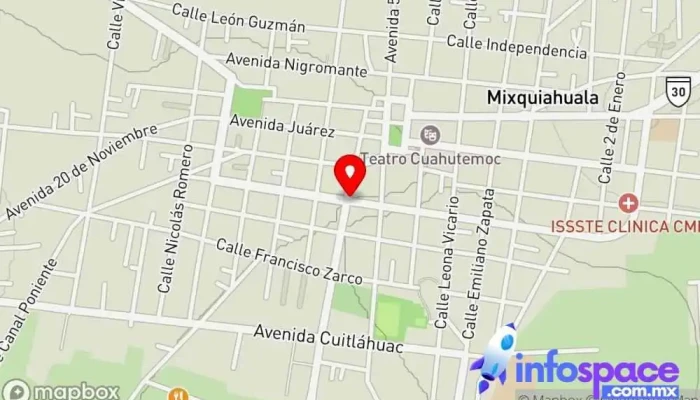 mapa de Terminal de Autobuses AVM Estación de autobuses en Mixquiahuala de Juárez