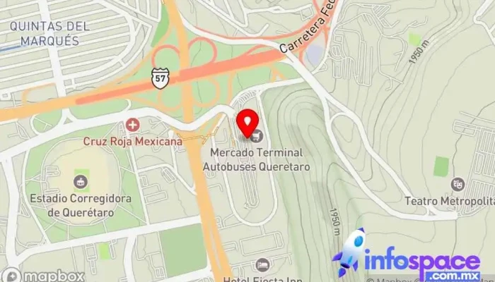 mapa de Terminal de Autobuses de Querétaro y Transmetro Bus stop en Santiago de Querétaro