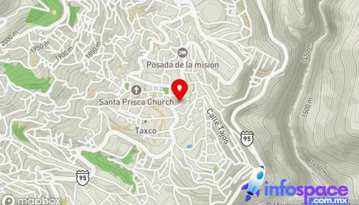 mapa de Terminal de Autobuses Flecha Roja Servicio de transporte en Taxco de Alarcón