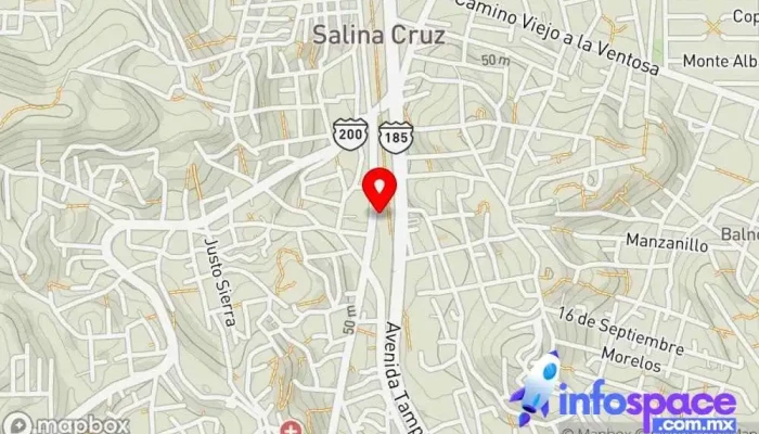 mapa de Terminal de Autobuses Istmeños Empresa de autobuses en Salina Cruz