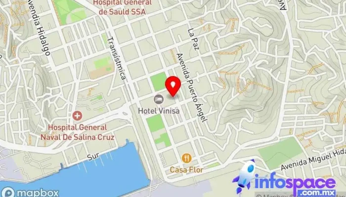 mapa de Terminal De Autobuses SUR Empresa de autobuses en Salina Cruz