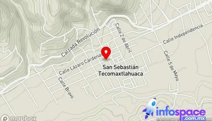 mapa de Terminal de autobuses SUR Empresa de autobuses en San Sebastián Tecomaxtlahuaca