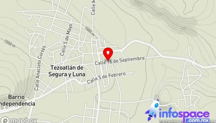 mapa de Terminal de autobuses SUR Agencia expendedora de billetes de autobús en Heroica Villa Tezoatlán de Segura y Luna, Cuna de la Independencia de Oaxaca