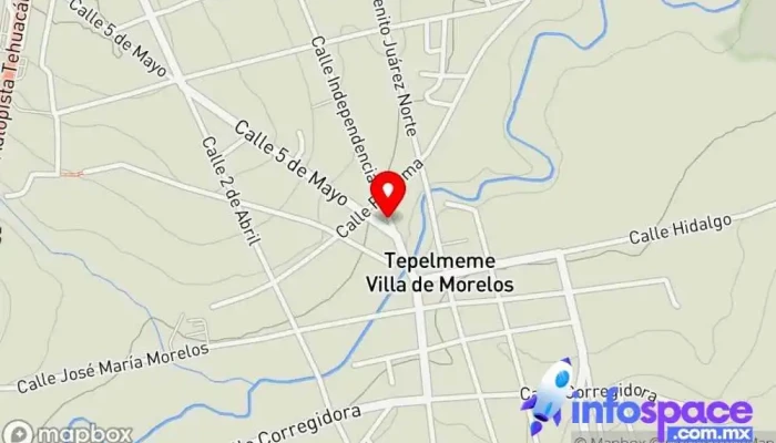 mapa de Terminal de Autobuses SUR, Tepelmeme Agencia expendedora de billetes de autobús en Tepelmeme Villa de Morelos