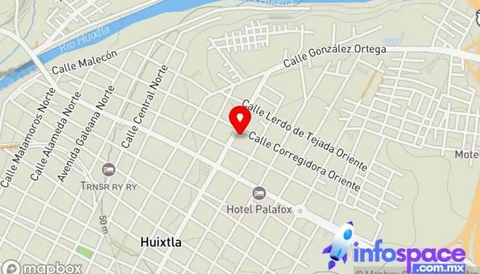 mapa de Terminal De Corto Recorrido Servicio de transporte en Huixtla