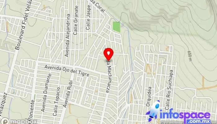 mapa de Terminal de la Ruta 58 (San Pedro) Servicio de transporte en Tuxtla Gutiérrez