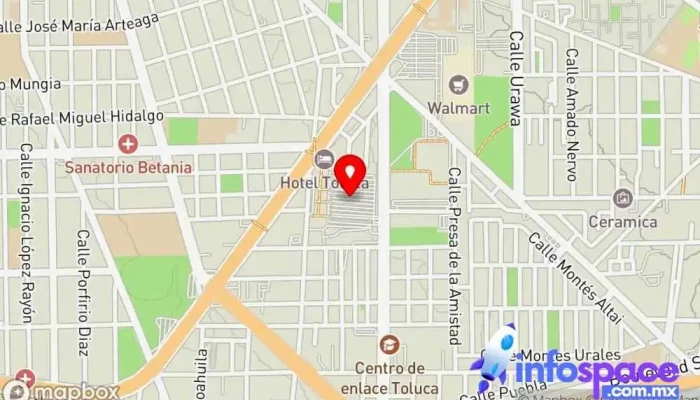 mapa de Terminal de Toluca S.A. de C.V. Servicio de transporte en Toluca de Lerdo