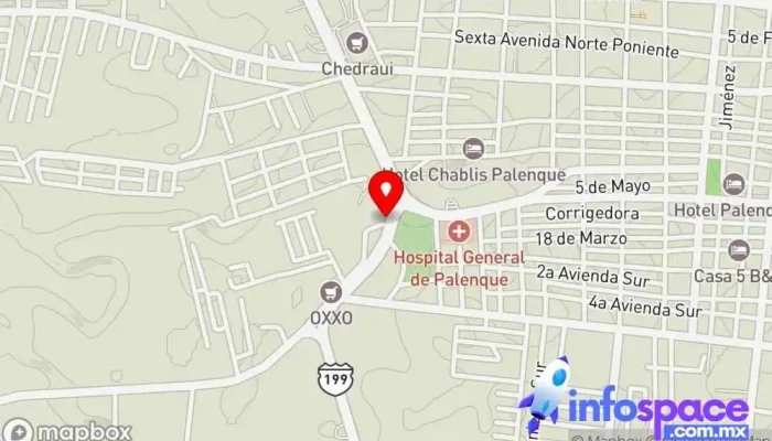 mapa de Terminal de transportes Ocosingo Servicio de transporte en Palenque