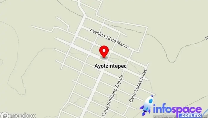 mapa de Terminal de Urban Los Llanos Parada para camiones en Ayotzintepec