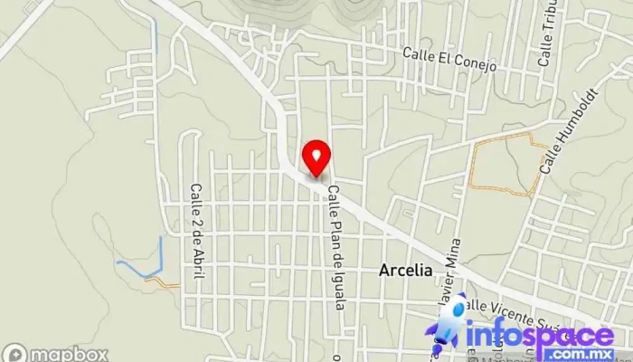 mapa de Terminal Estrella De Oro Arcelia Empresa de autobuses en Arcelia