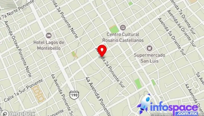 mapa de Terminal Francisco Sarabia - Tenam Puente Servicio de transporte en Comitán de Domínguez