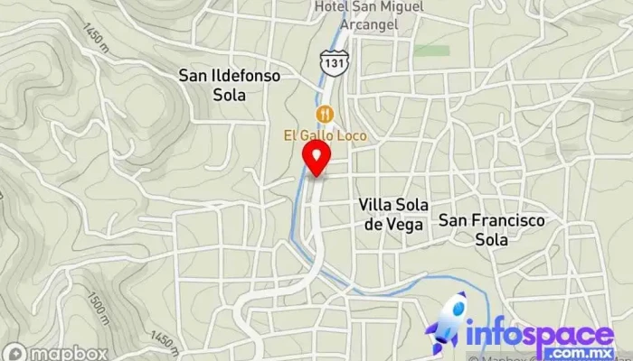 mapa de Terminal “La solteca” Servicio de transporte en Villa Sola de Vega