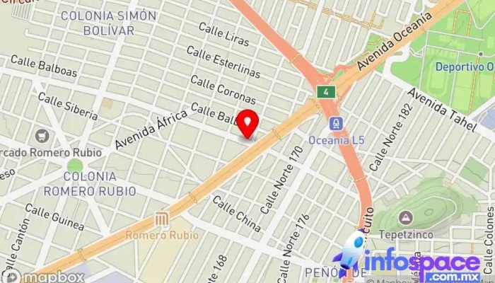 mapa de Terminal Manchurrias Servicio de transporte en Venustiano Carranza, Ciudad de México