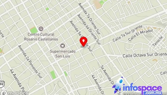 mapa de Terminal Margaritas Alojamiento en Comitán de Domínguez