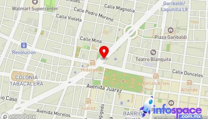 mapa de Terminal Metro Hidalgo  en Cuauhtémoc, Ciudad de México