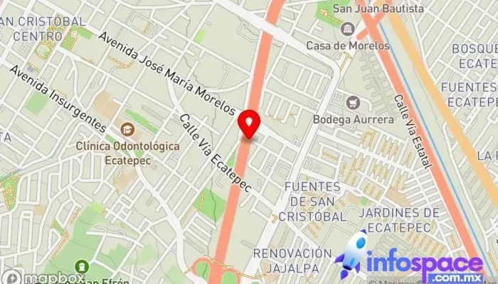 mapa de Terminal Ovnibus Servicio de transporte en Ecatepec de Morelos