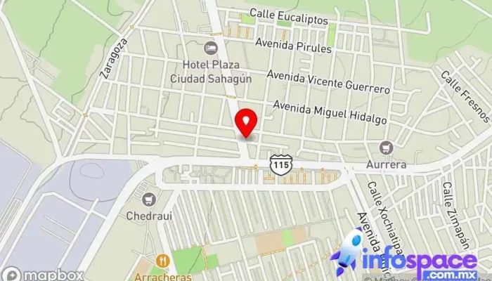 mapa de Terminal Pachuca Servicio de transporte en Cd Sahagún