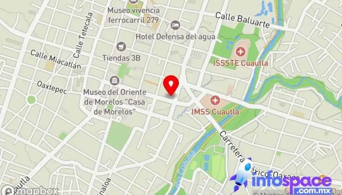 mapa de Terminal SUR Empresa de autobuses en Cuautla