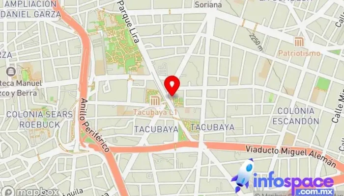 mapa de Terminal Tacubaya-Tepeaca/Cehuayo/Puerta Grande Ruta 57 Servicio de transporte en Miguel Hidalgo, Ciudad de México