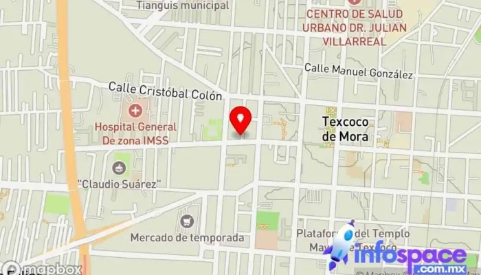 mapa de Terminal Tepetitlán Servicio de transporte en Texcoco de Mora