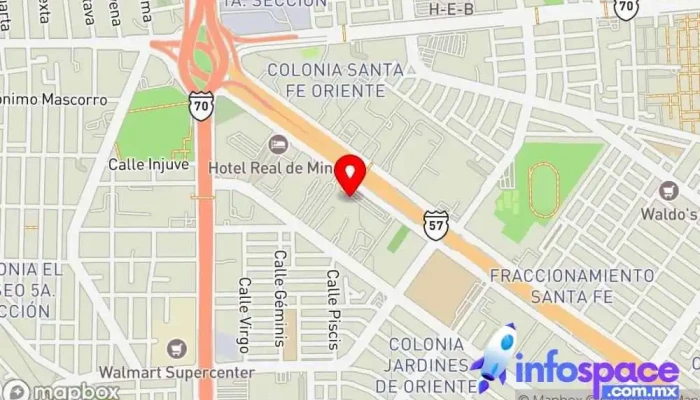 mapa de Terminal Terrestre Potosina Servicio de transporte en San Luis Potosí