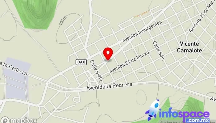 mapa de Terminal Vicente, Oaxaca Parada para camiones en Vicente Camalote