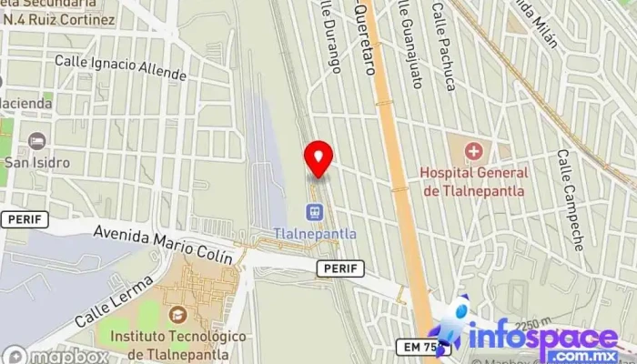 mapa de Tlalnepantla Estación de tren en Ciudad de México