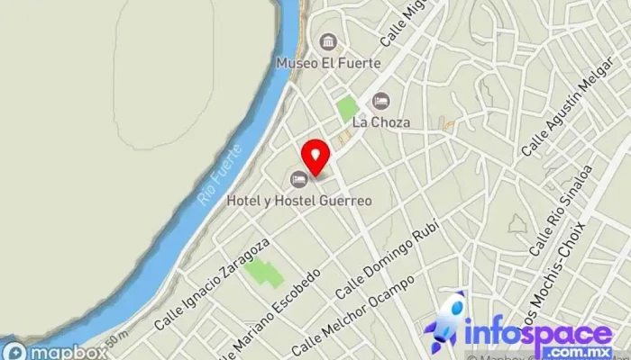 mapa de Transportes Azules (El Fuerte-Los Mochis) Servicio de transporte en El Fuerte