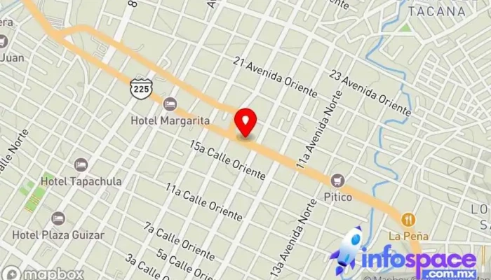 mapa de Transportes Internacionales El Cóndor [Terminal Tapachula] Empresa de autobuses en Tapachula de Córdova y Ordóñez