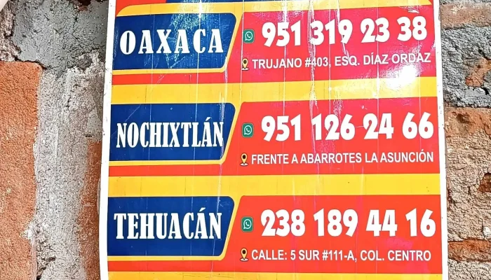 Transportes Turisticos Capilla Abierta Numero - Oaxaca de Juárez