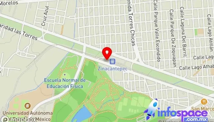 mapa de Tren Interurbano Estacion Zinacantepec Servicio de transporte en Toluca de Lerdo