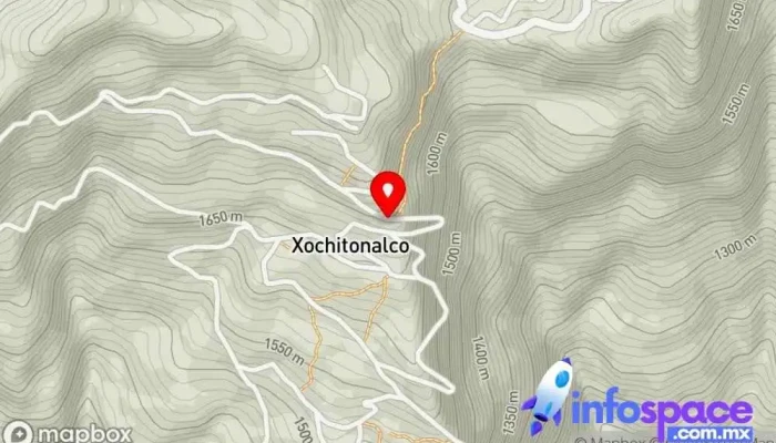 mapa de Xochitonalco Iglesia en Xochitonalco