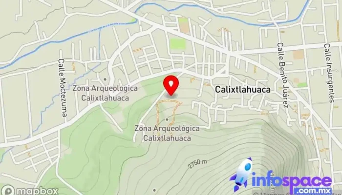 mapa de Zona Arqueológica Calixtlahuaca Yacimiento arqueológico en Toluca de Lerdo